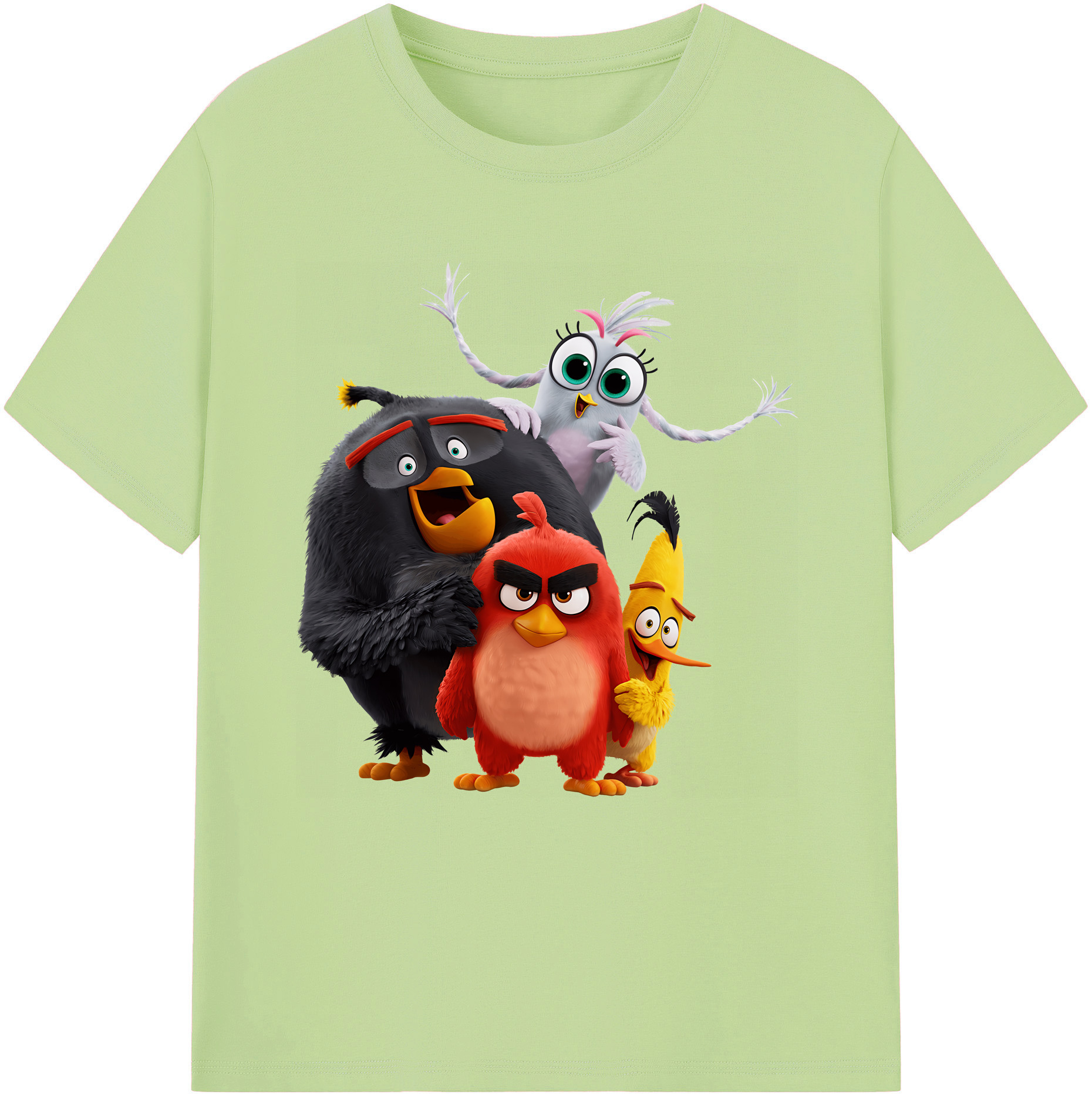 （画像用） Angry Birds アングリーバード 綿100％半袖Tシャツ（フロントプリント）